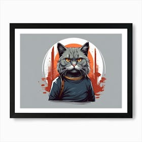 Cat With Orange Eyes Art Print