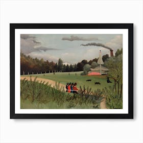 Landscape And Four Young Girls (Paysage Et Quatre Jeunes Filles), Henri Rousseau Art Print