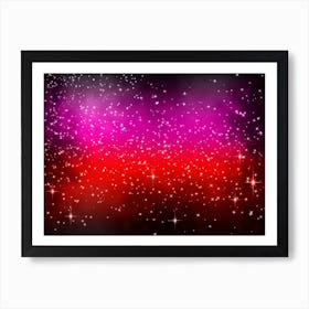 Pink And Red Shining Star Background Art Print