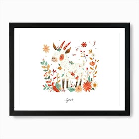 Little Floral Goat 2 Poster Art Print