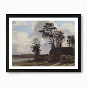 Vintage Painting House By The Water Art Print