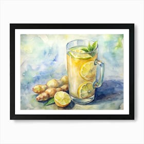 Lemon Ginger Detox Drink Global Art Print