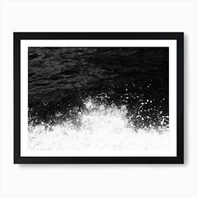 Sea Water Splash Wave Black White italy italia italian photo photography art travel Art Print