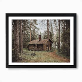 Remote Log Cabin Art Print