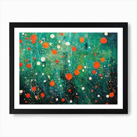 Abstract Painting, Acrylic On Canvas, Green Color Art Print