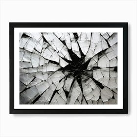 Shattered Illusions Abstract Black And White 2 Art Print
