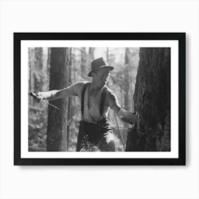 Faller Puts Oil On Saw As He Falls Tree, Long Bell Lumber Company, Cowlitz, Washington By Russell Lee 1 Art Print
