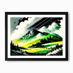 Landscape Painting, Landscape Painting, Landscape Painting, Landscape Painting 1 Art Print