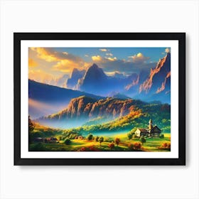 Village In The Mountains 2 Art Print