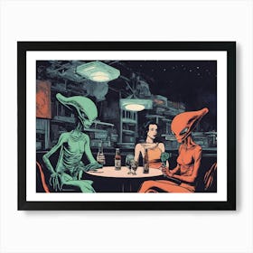 Aliens At The Bar 1 Art Print