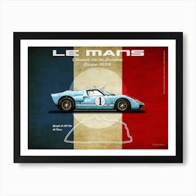 Le Mans GT40 Ken Miles Landscape Art Print