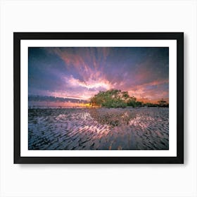 Sea ​​Ebb At Sunset, Oil Painting Art Print