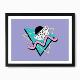 Memphis Pattern Retro Dreamwave 80s Purple Vintage Synthwave Artwork Art Print