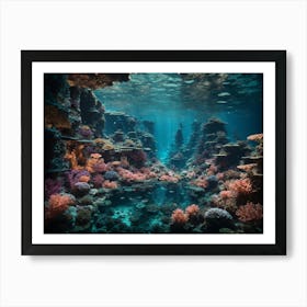 Photoreal Design An Immersive 8k Scene Of An Underwater Coral 0 Art Print