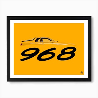 Porsche 968 Yellow Classic Car 1 Art Print