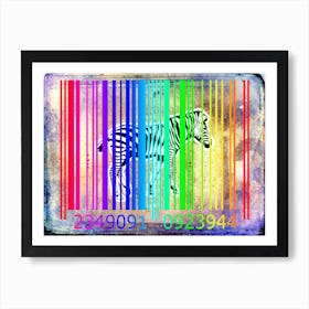 Funny Barcode Animals Art Illustration In Painting Style 034 Art Print