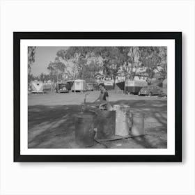 Garbage Cans At Trailer Camp, San Diego, California By Russell Lee Art Print