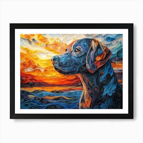 Labrador Retriever Paper Quilling Dog Portrait Art Print