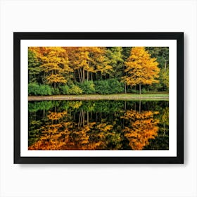 Serene Autumn Reflections 19 Art Print