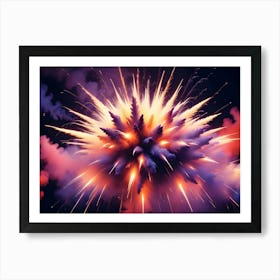 Abstract Image Of A Colorful Explosion Of Light And Color, Resembling A Supernova Or A Firework Display Art Print