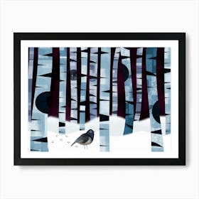 Bird in Snow 1 Art Print