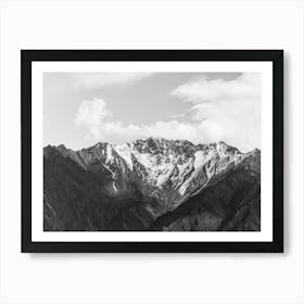 Black And White Karakoram Mountain Range In The Northern Part of Pakistan Art Print