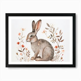 Little Floral Arctic Hare 1 Art Print