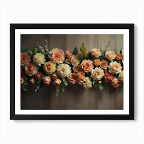 Peach Roses Art Print