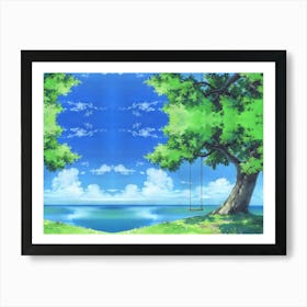 Tree With Swing Art Print