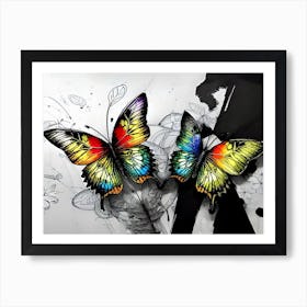 Colorful Butterflies 77 Art Print