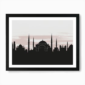 Silhouette Of Istanbul Art Print