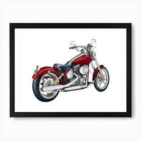 Motorcycle Art Illustration In A Painting Style 03 Art Print
