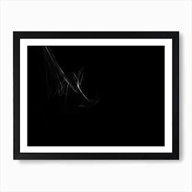 Glowing Abstract Curved Black And White Lines 4 Art Print