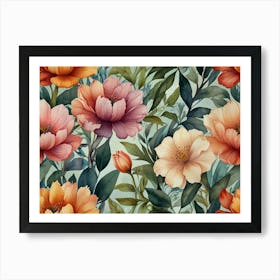 Watercolor Floral Pattern Art Print