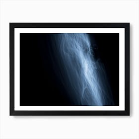 Glowing Abstract Curved Light Blue And White Lines 6 Art Print