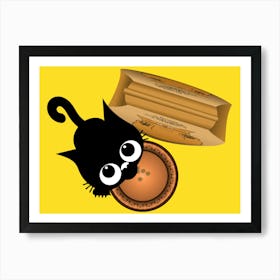 Cat With A Box Art Print