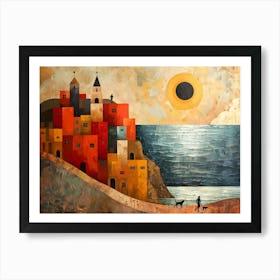 City By The Sea, Cubism Art Print