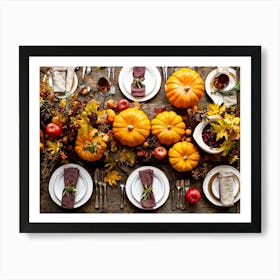 An Autumnal Composition On A Rustic Wooden Table Setting Featuring A Variety Of Harvested Ingredien (5) 1 Art Print