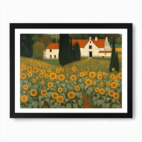 Sunflower Field Gustav Klimt Poster