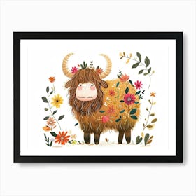 Little Floral Yak 3 Art Print