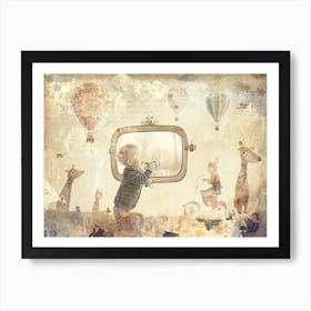 Kids Funny Art Illustration In A Painting Style 03 Art Print