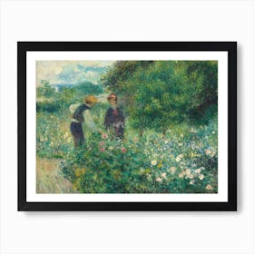 Picking Flowers (1875), Pierre Auguste Renoir Art Print