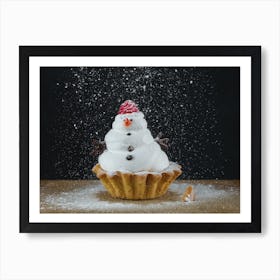 Snowman In A Cupcake Art Print