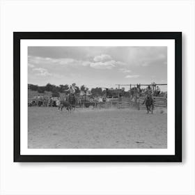 Calf Roping, Rodeo At Quemado, New Mexico By Russell Lee Art Print