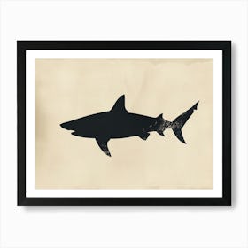 Mako Shark Grey Silhouette 4 Art Print
