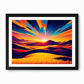 Sunset Landscape Art Print