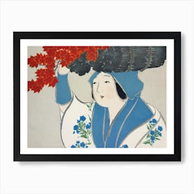 Woman From Momoyogusa Flowers Of A Hundred Generations, Kamisaka Sekka Art Print