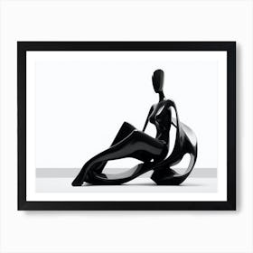 Black Woman Sitting On A Chair Art Print