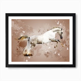 Horse Art Illustration In A Photomontage Style 08 Art Print