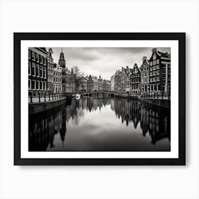 Black And White Photograph Of Amsterdam 3 Art Print